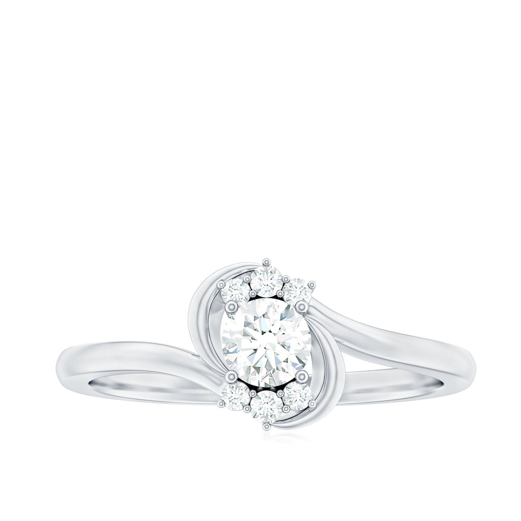 Certified Real Diamond Promise Ring with Bypass Shank