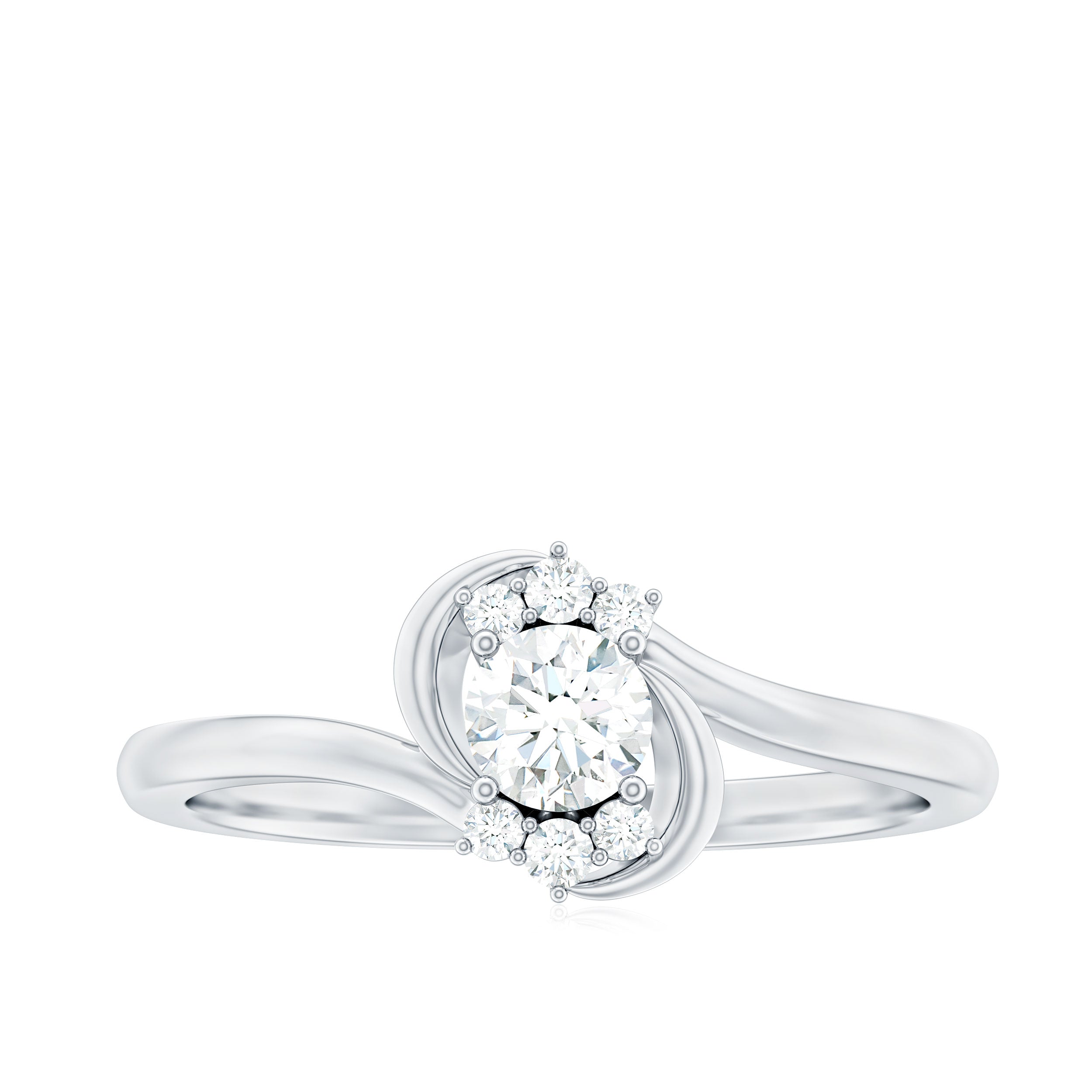Certified Real Diamond Promise Ring with Bypass Shank