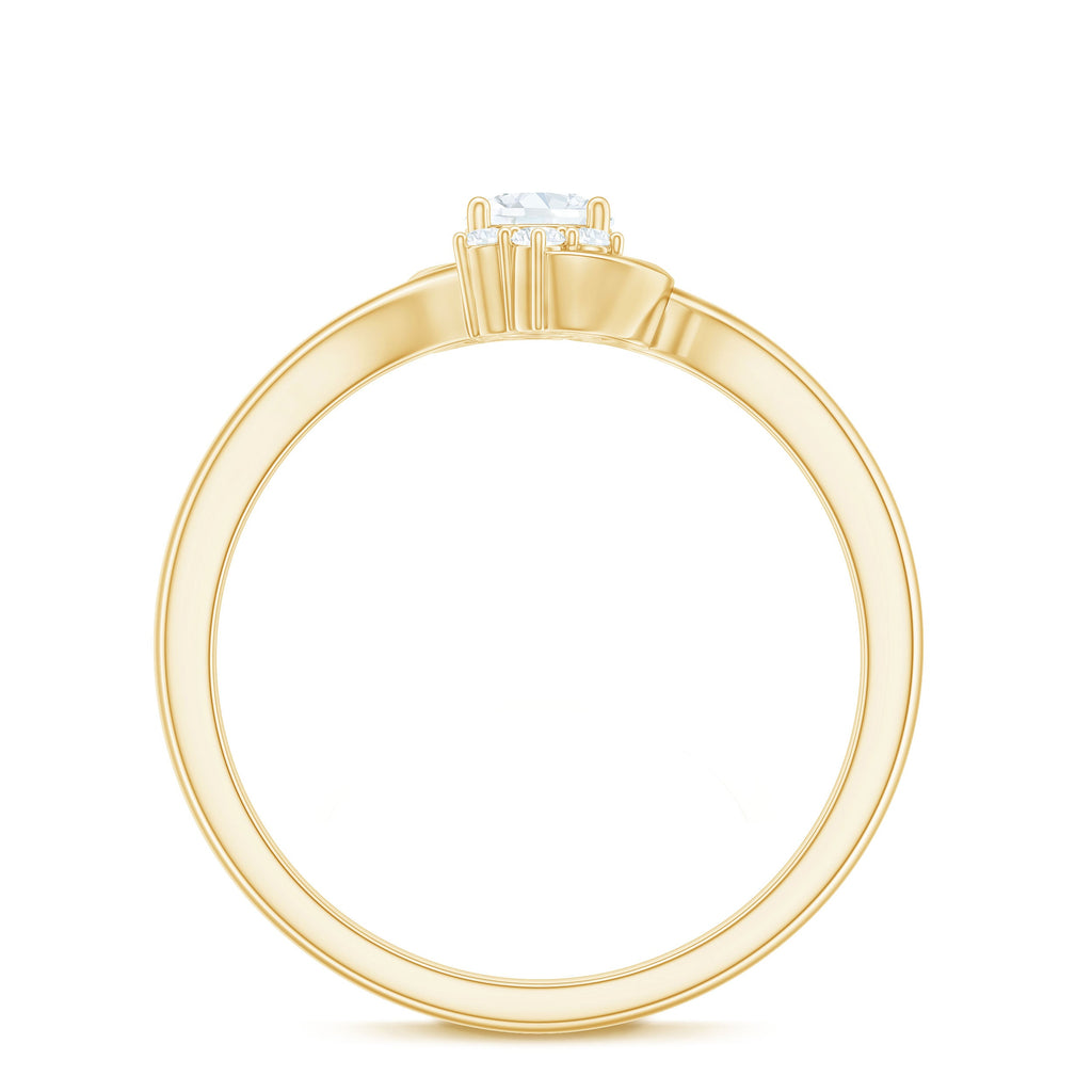 Certified Real Diamond Promise Ring with Bypass Shank