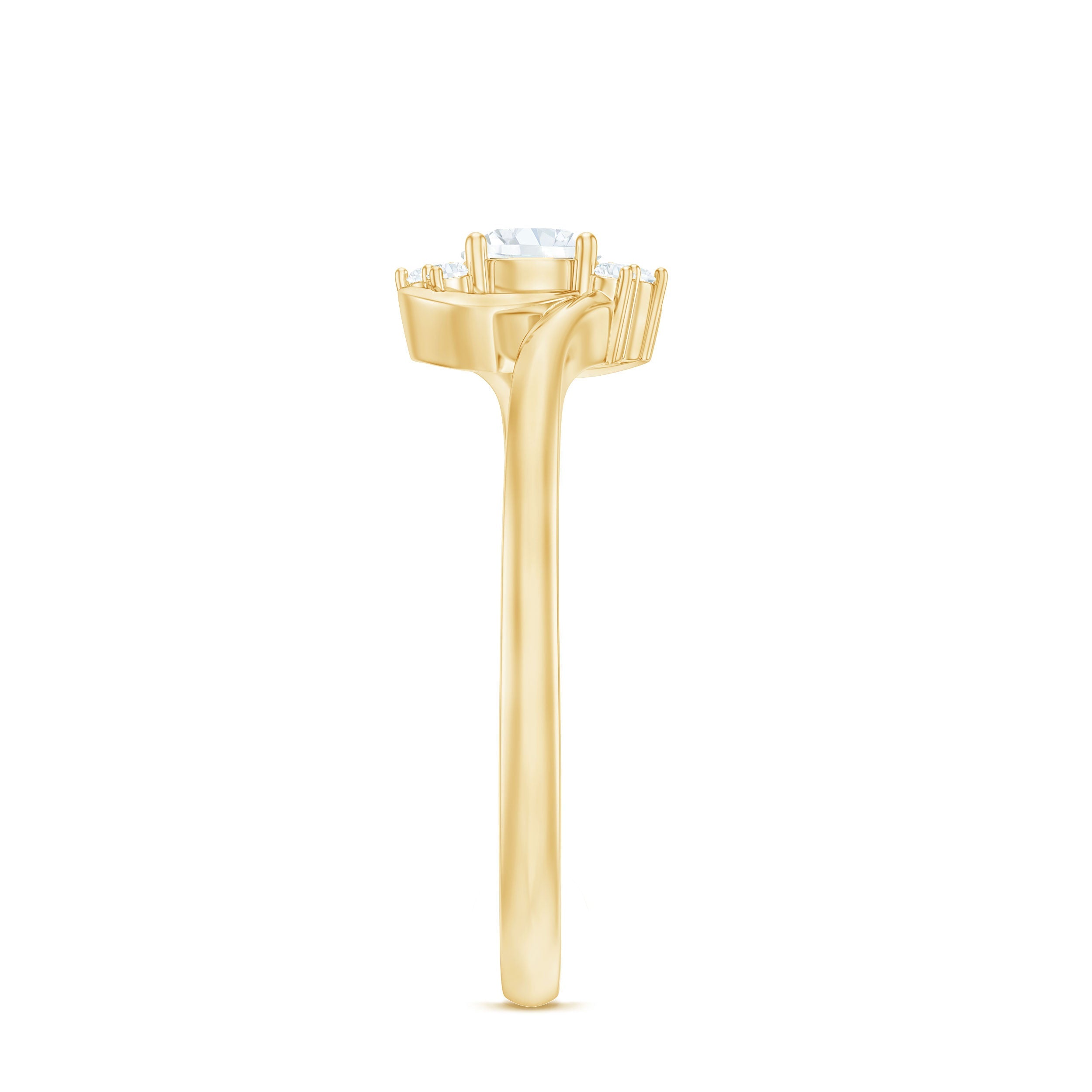 Certified Real Diamond Promise Ring with Bypass Shank