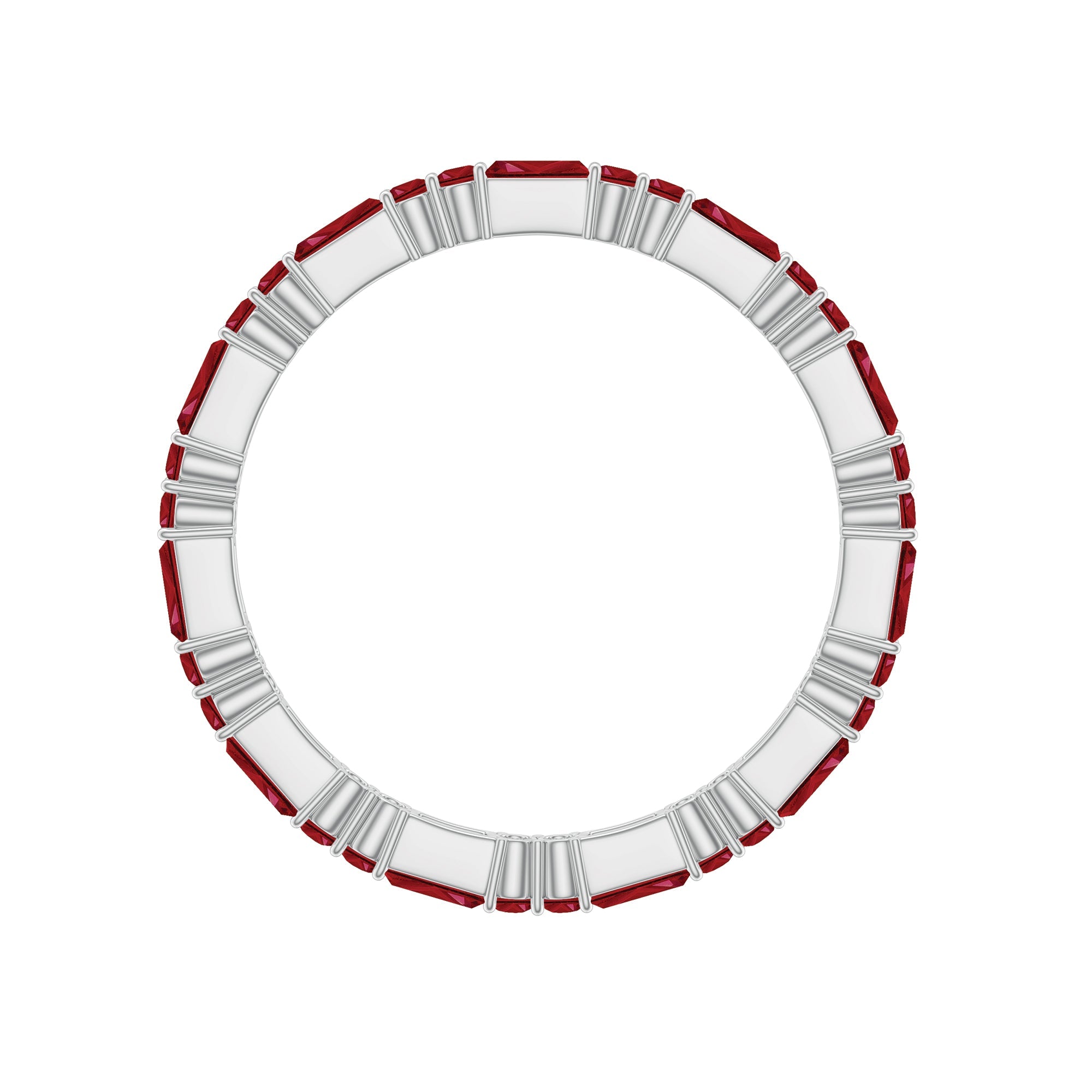 1 CT Baguette and Round Created Ruby Full Eternity Ring