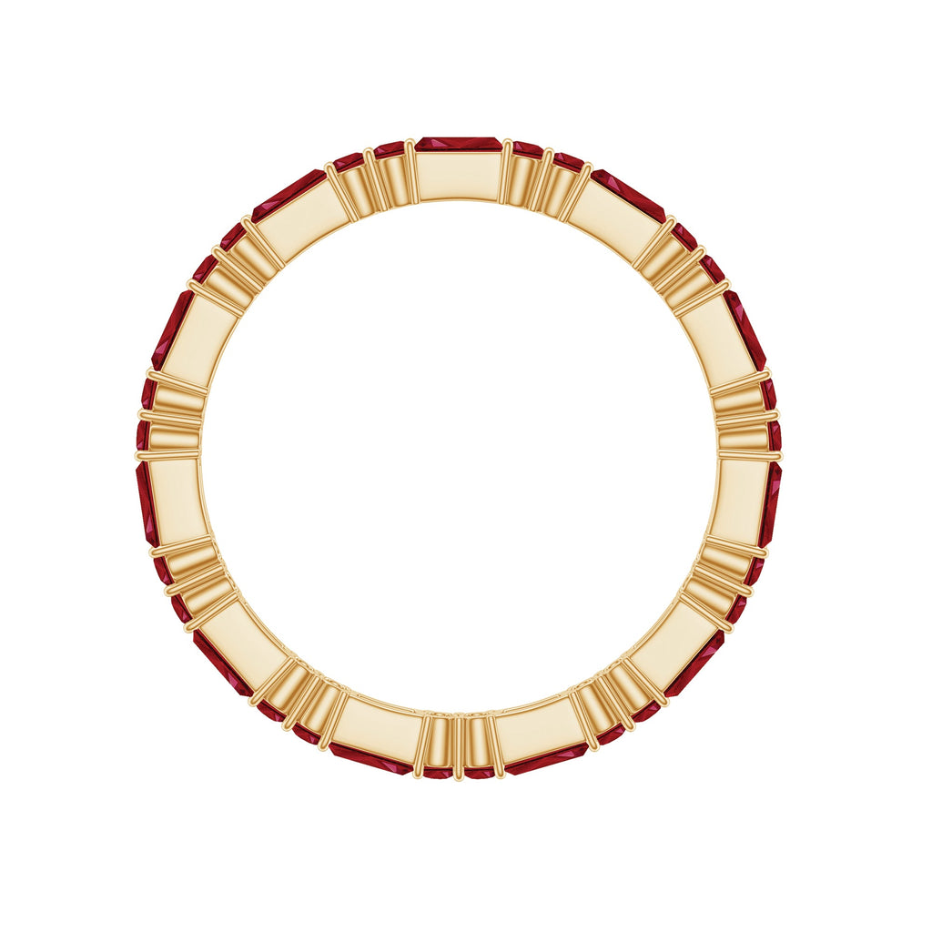 1 CT Baguette and Round Created Ruby Full Eternity Ring