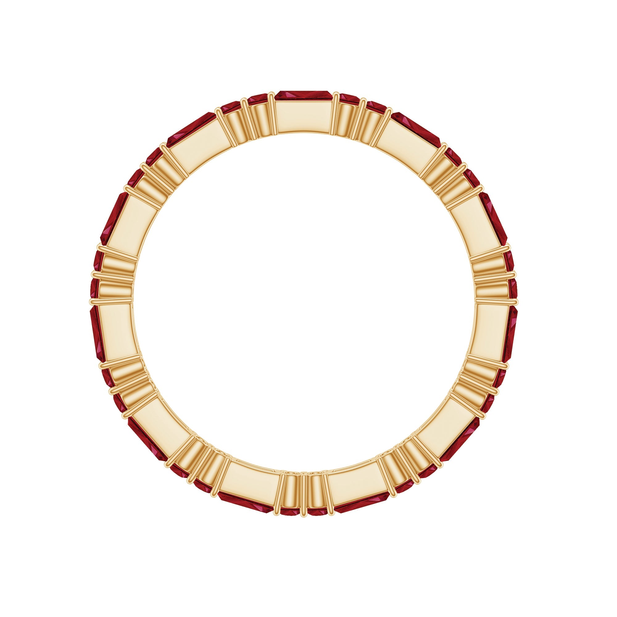 1 CT Baguette and Round Created Ruby Full Eternity Ring