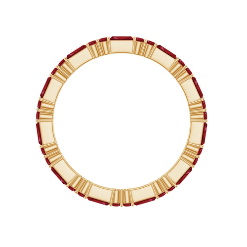 1 CT Baguette and Round Created Ruby Full Eternity Ring