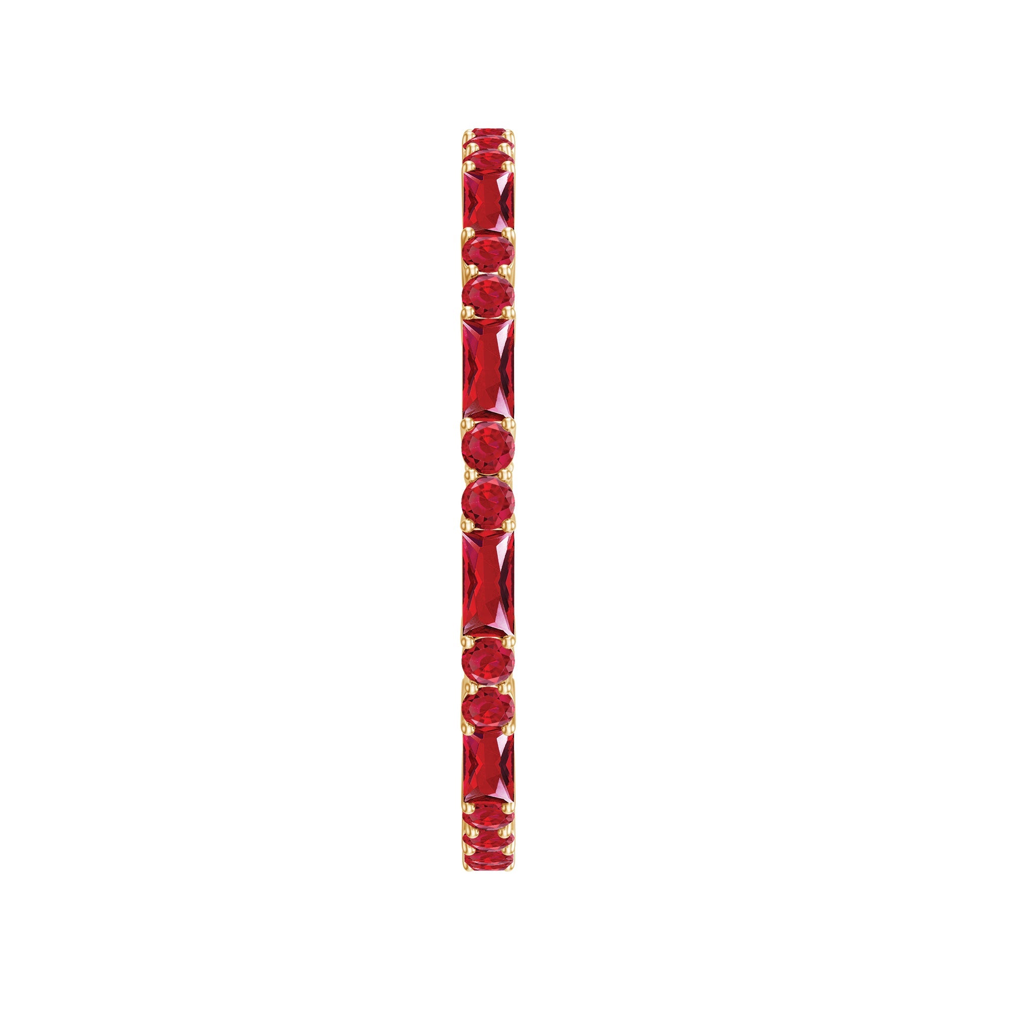 1 CT Baguette and Round Created Ruby Full Eternity Ring