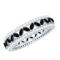 1.25 CT Elegant Created Black Diamond and Moissanite Wedding Band Ring