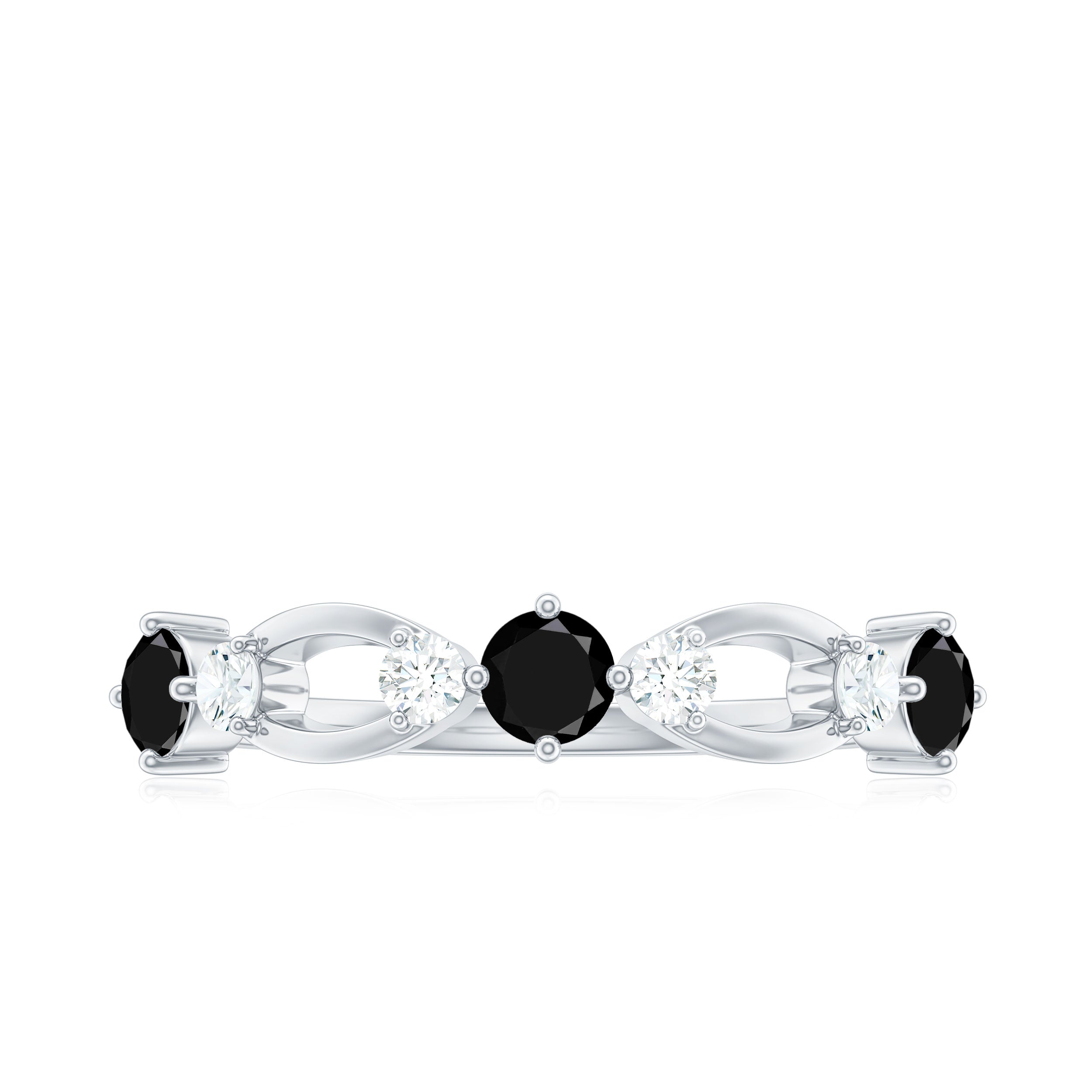 Created Black Diamond and Diamond Minimal Promise Ring