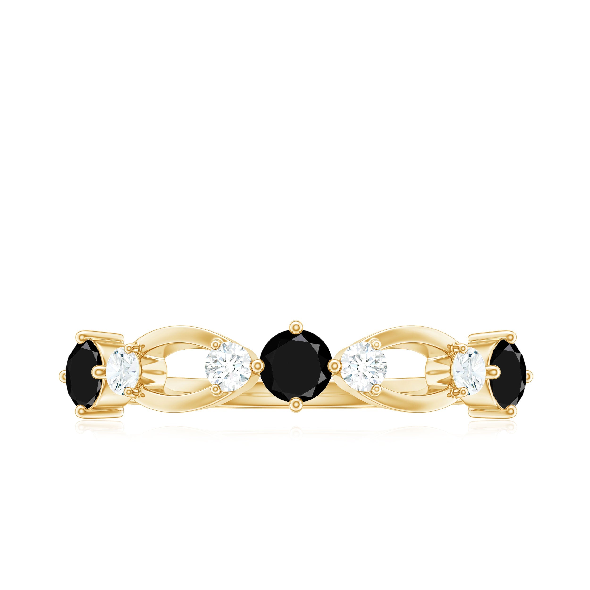 Created Black Diamond and Diamond Minimal Promise Ring