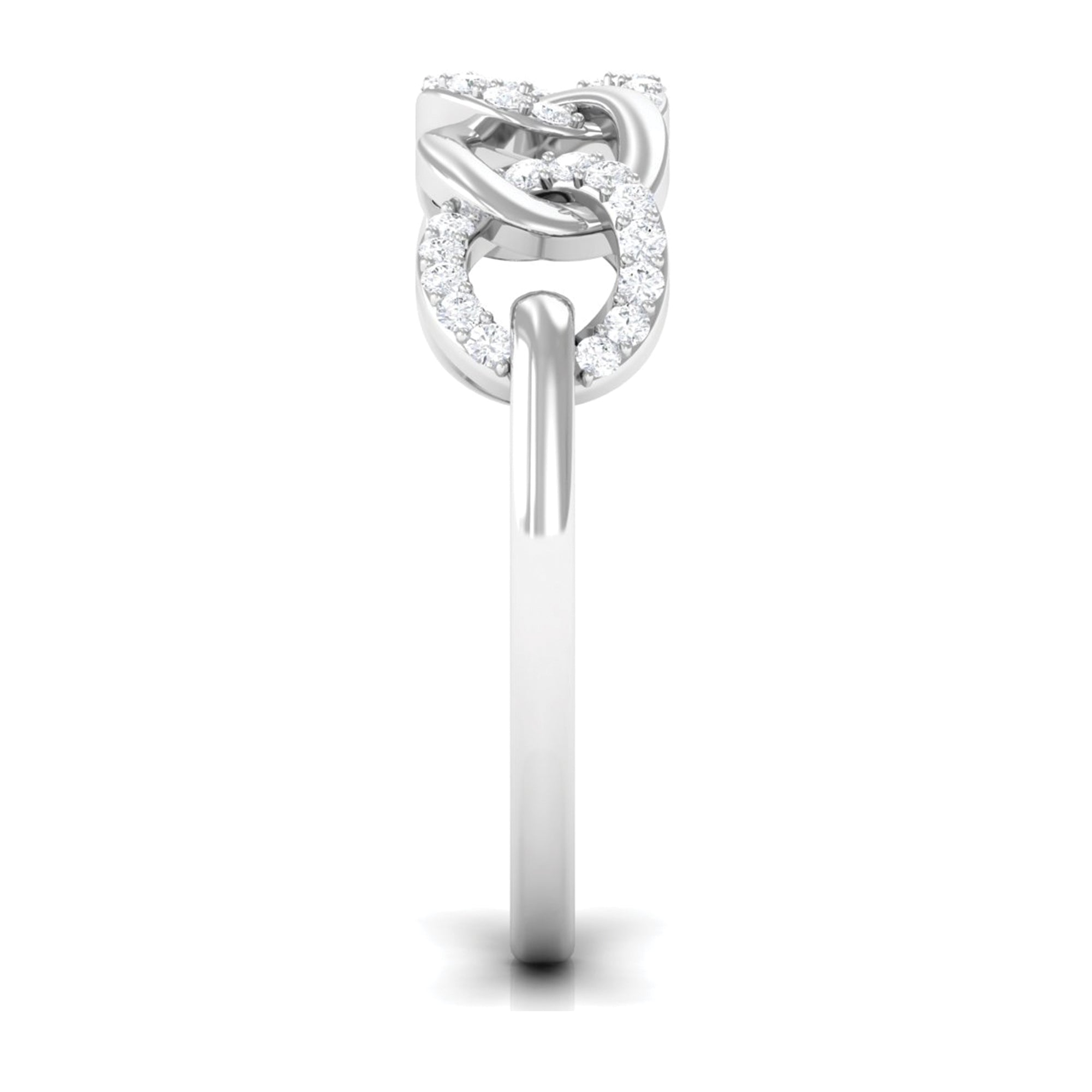 Contemporary Diamond Interlock Ring with Certificate