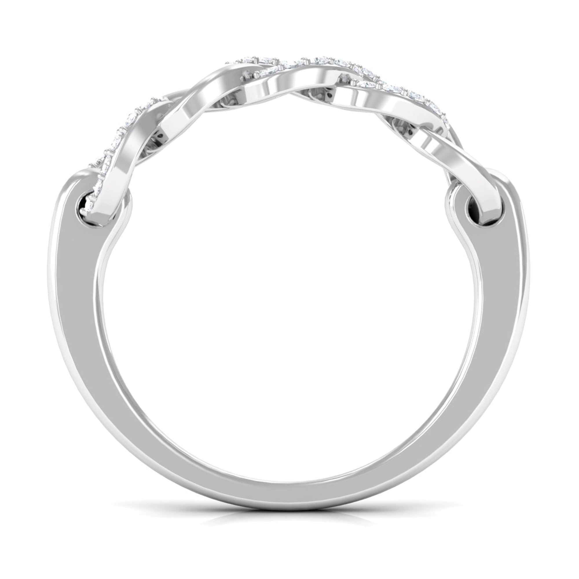 Contemporary Diamond Interlock Ring with Certificate