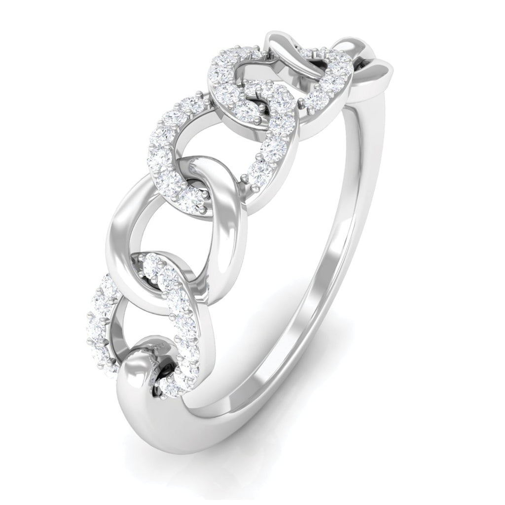 Contemporary Diamond Interlock Ring with Certificate