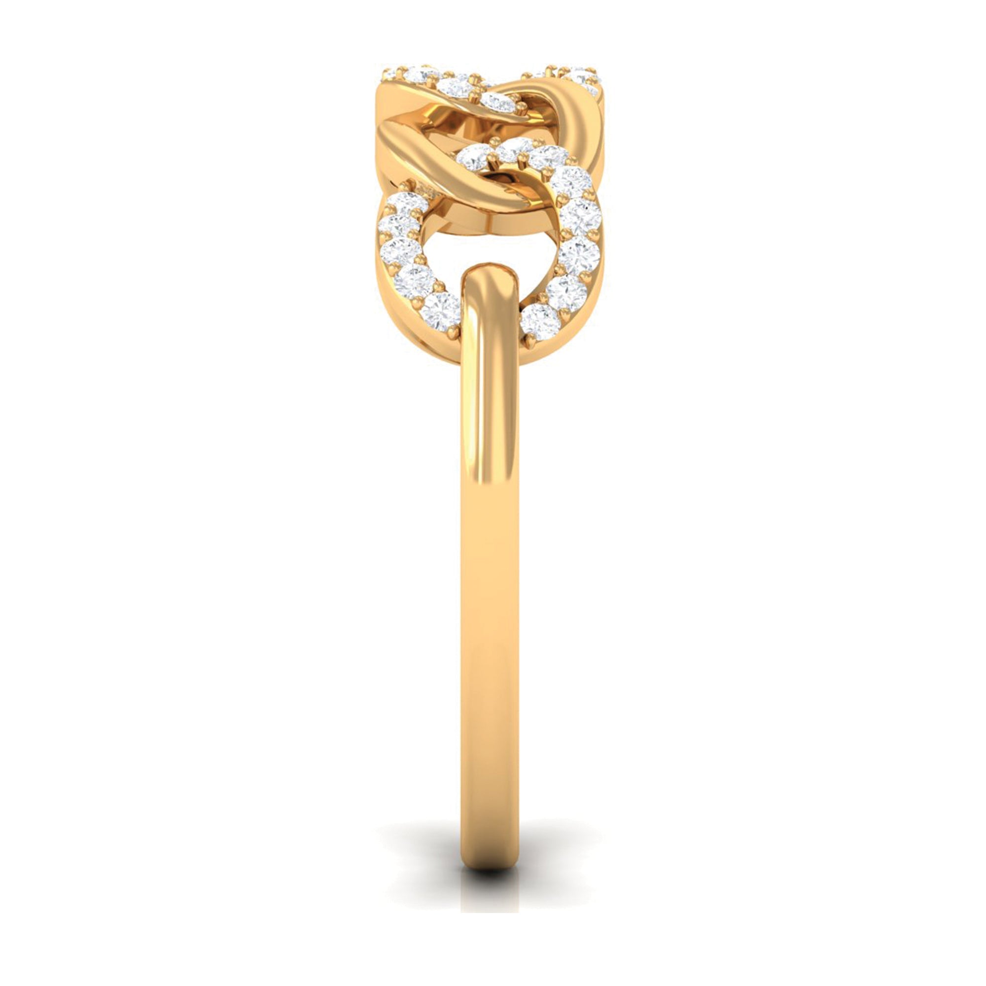 Contemporary Diamond Interlock Ring with Certificate