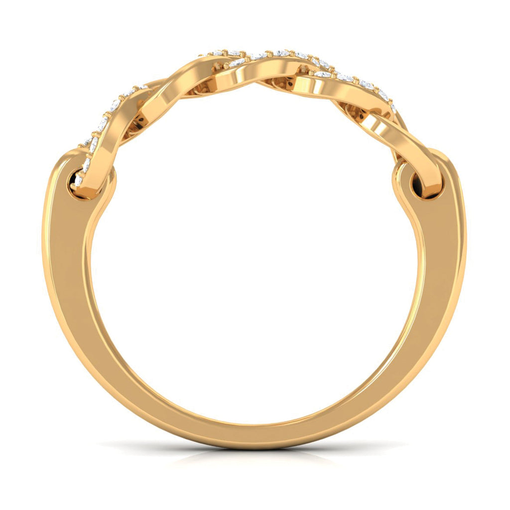 Contemporary Diamond Interlock Ring with Certificate