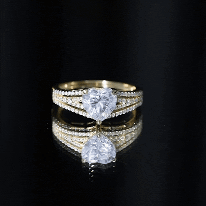 Certified Cubic Zirconia Heart Engagement Ring