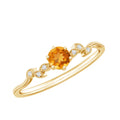 Nature Inspired Citrine and Diamond Proposal Ring for Her