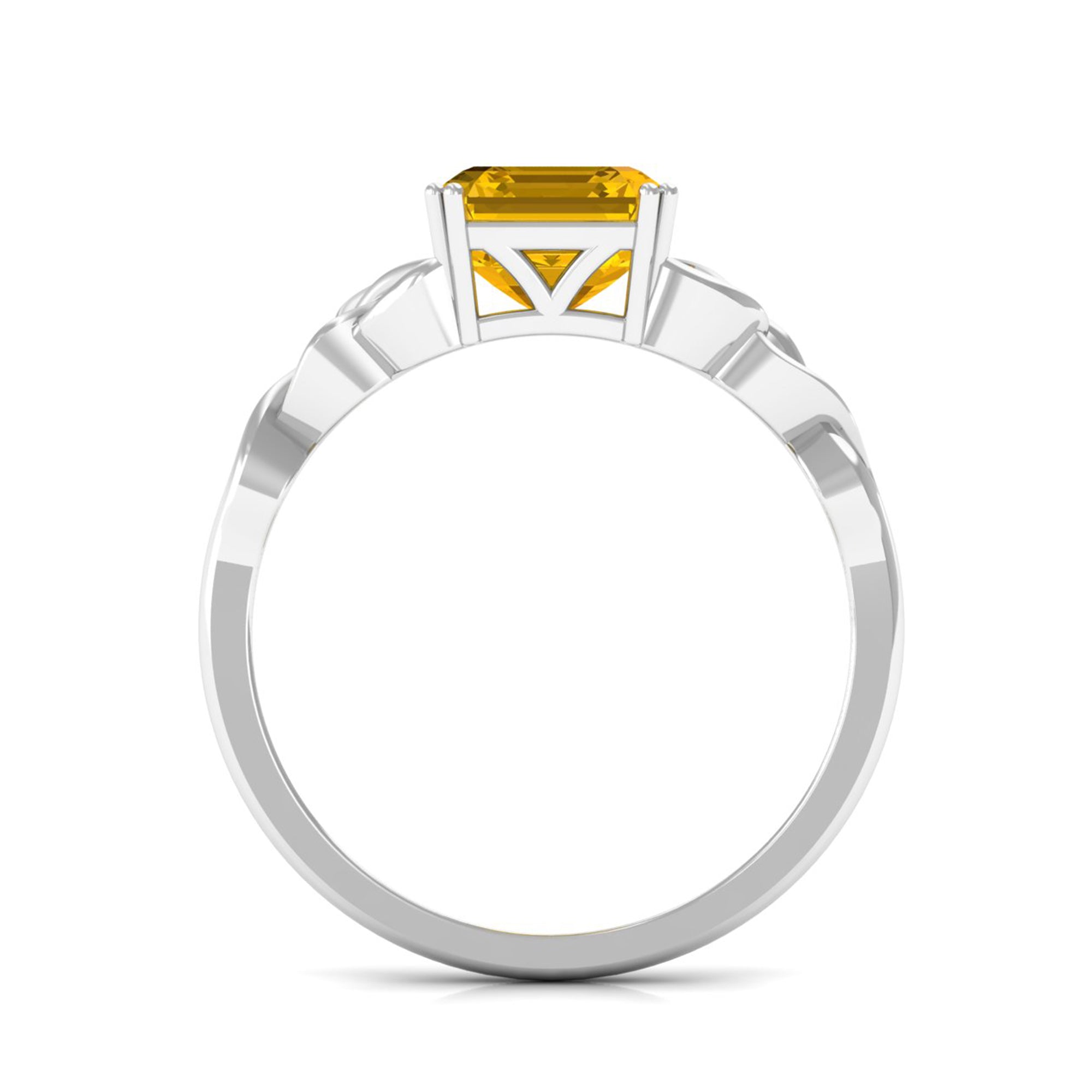 Certified Lab Grown Yellow Sapphire Celtic Solitaire Engagement Ring
