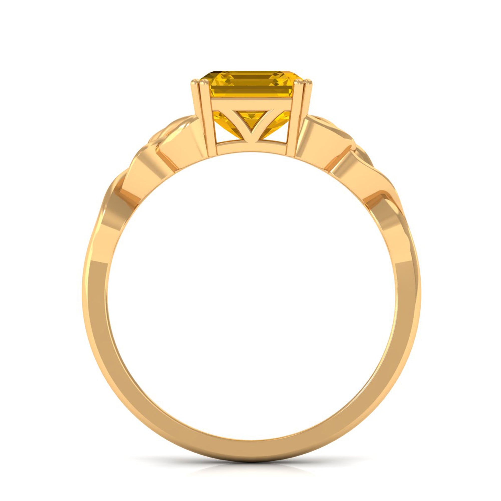 Certified Lab Grown Yellow Sapphire Celtic Solitaire Engagement Ring