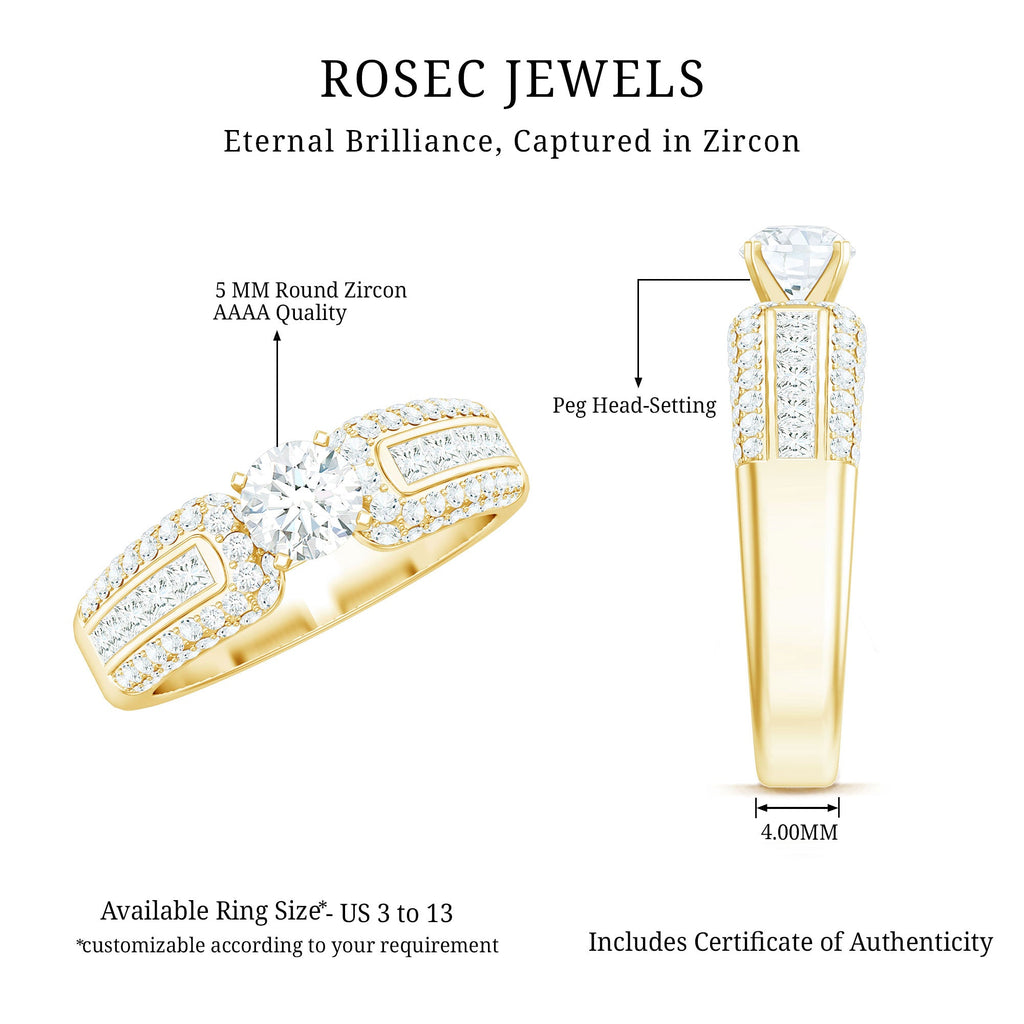 1.75 CT Cubic Zircon Statement Engagement Ring