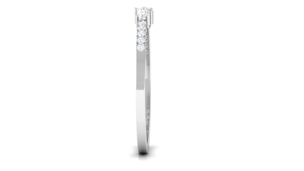 Certified Natural Diamond Half Eternity Stackable Ring