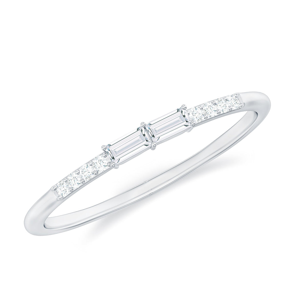 Baguette Diamond Stackable Ring in East West Style