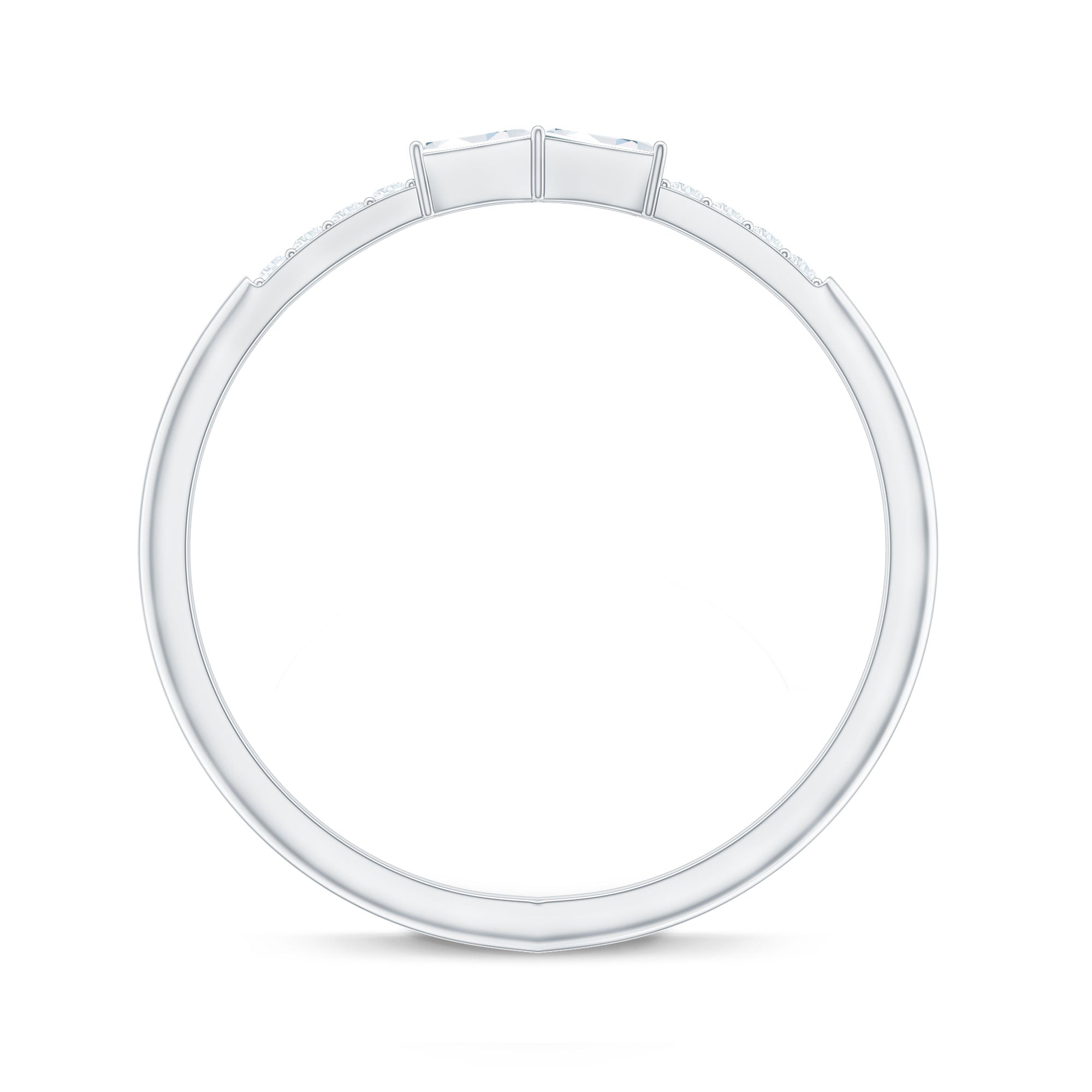 Baguette Diamond Stackable Ring in East West Style