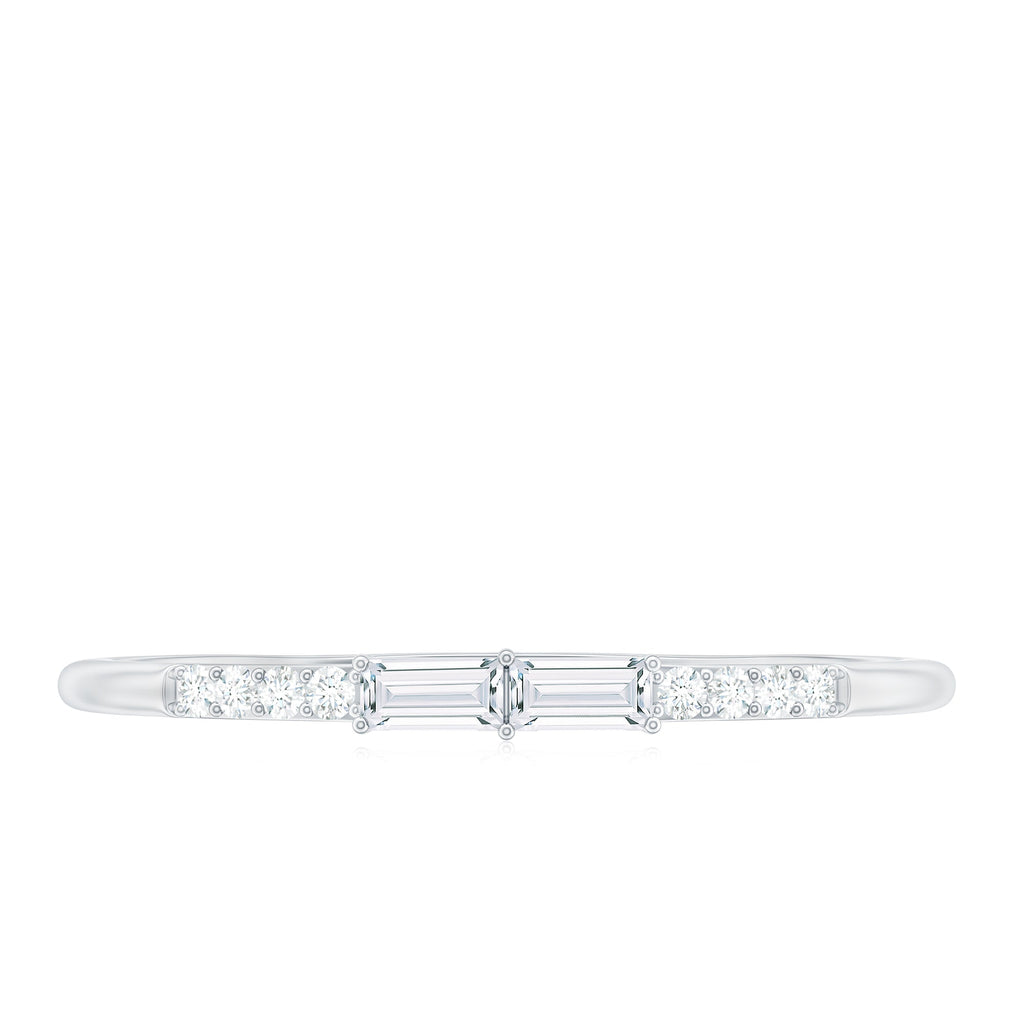 Baguette Diamond Stackable Ring in East West Style