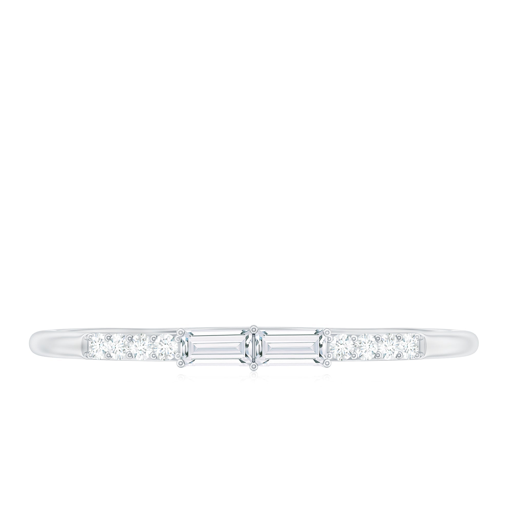 Baguette Diamond Stackable Ring in East West Style