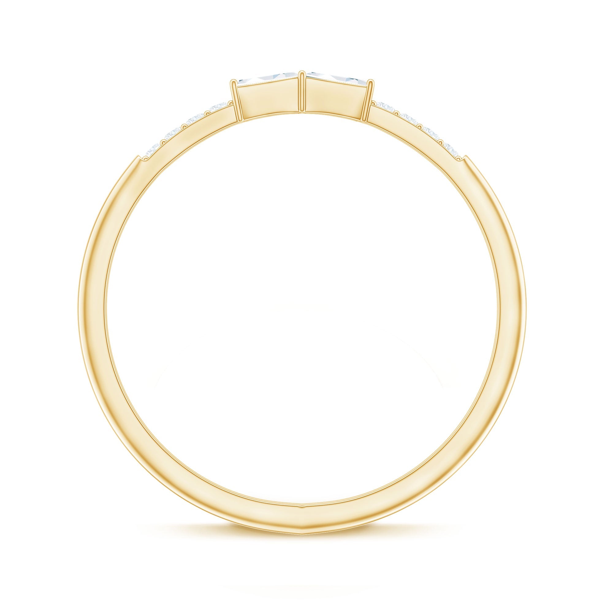 Baguette Diamond Stackable Ring in East West Style