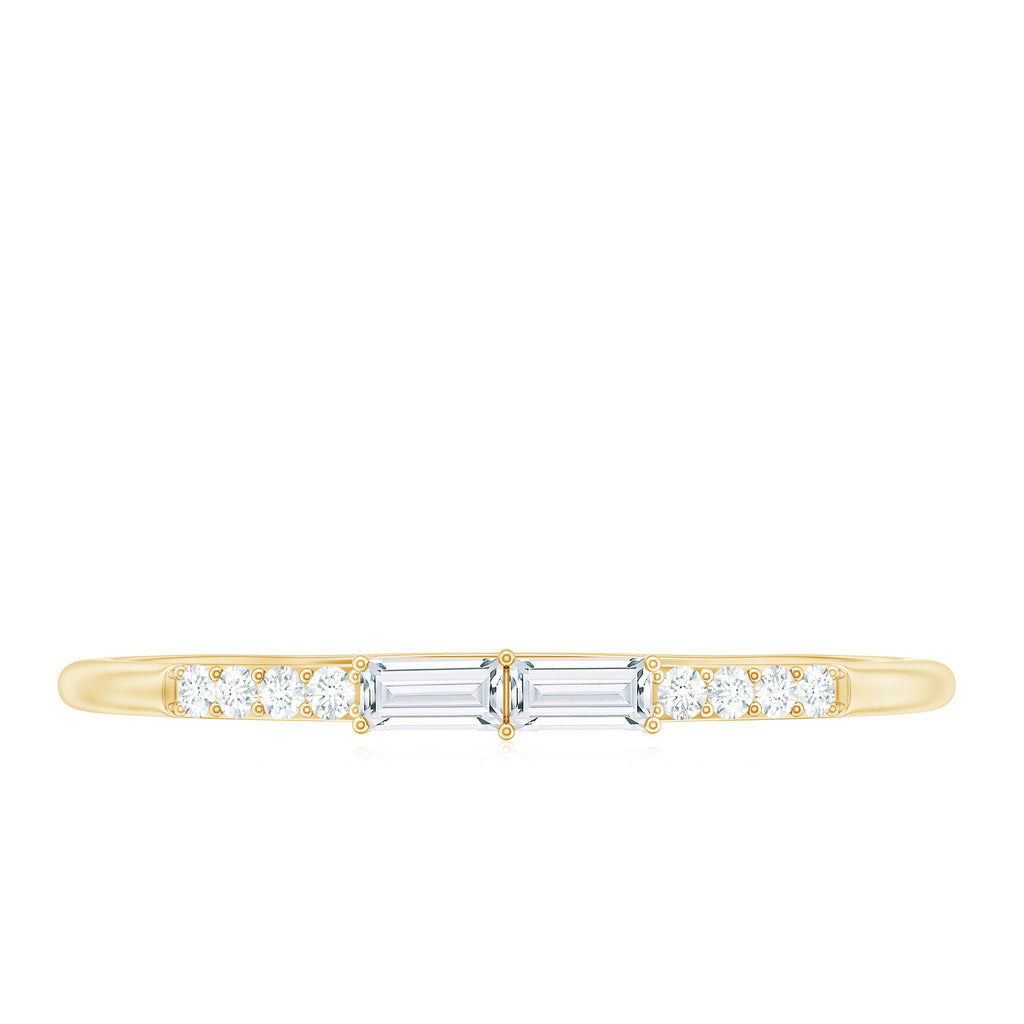 Baguette Diamond Stackable Ring in East West Style
