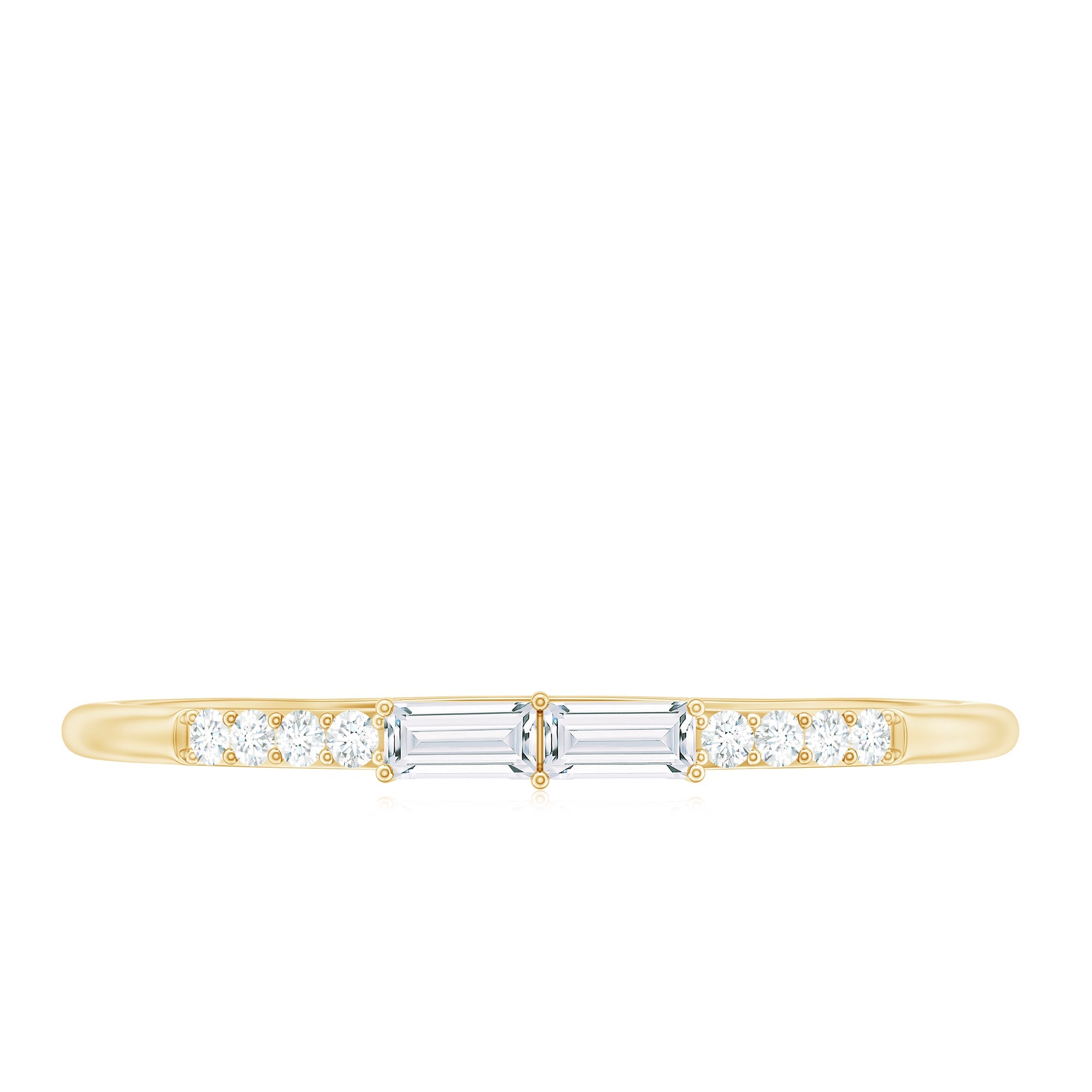 Baguette Diamond Stackable Ring in East West Style