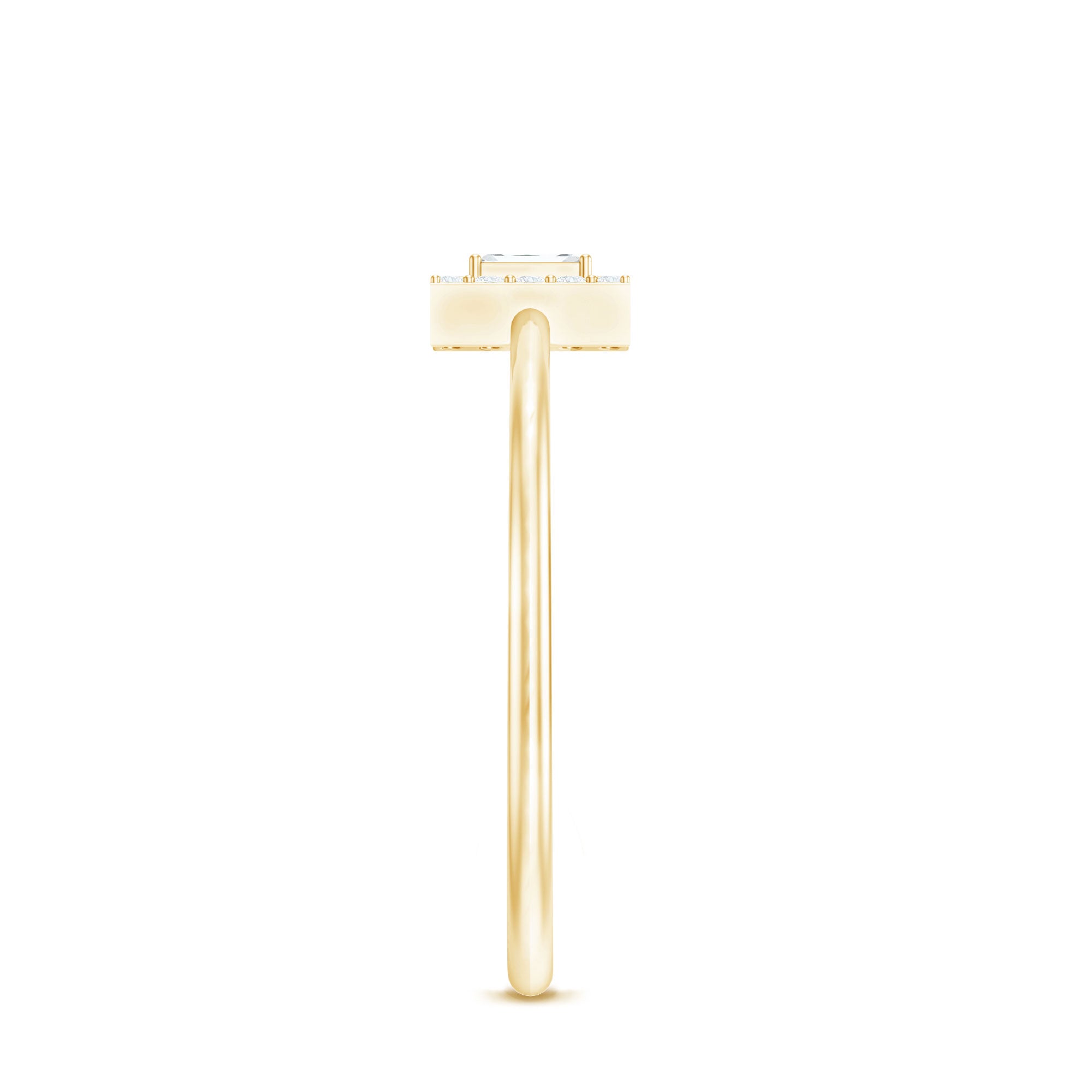 Baguette and Round Shape Diamond Dainty Ring