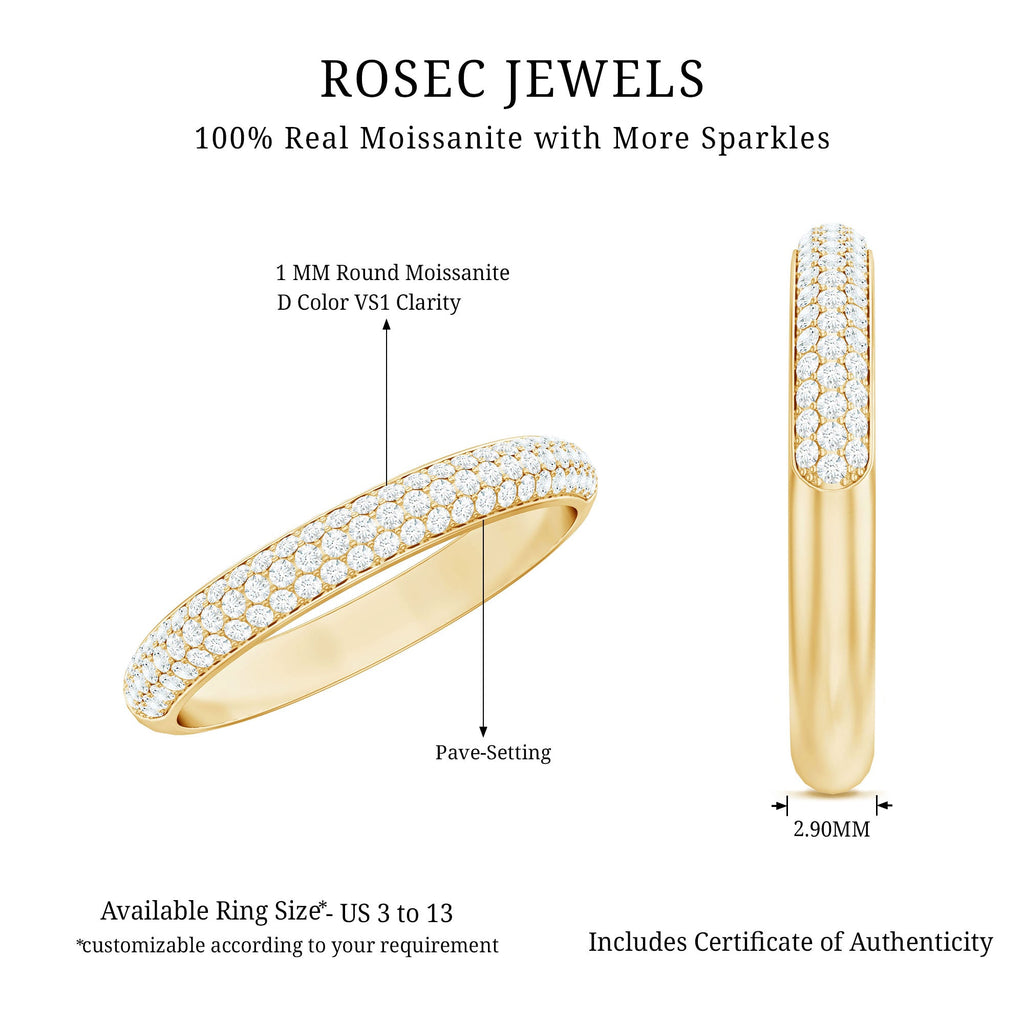 Brilliant Cut Round Moissanite Band Ring For Women