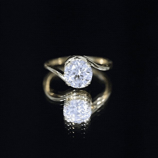 2 CT Round Moissanite Bypass Engagement Ring in Gold