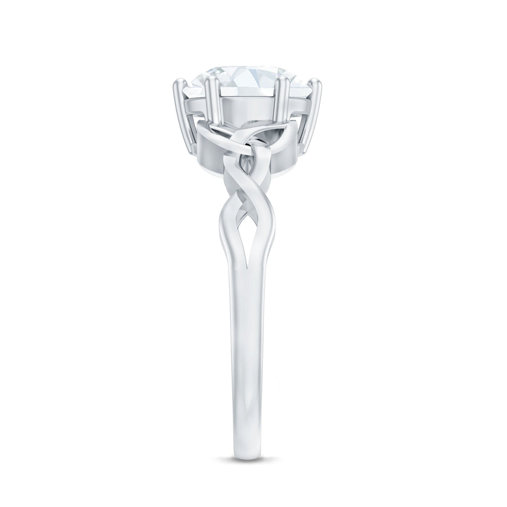 8 MM Round Cut Moissanite Celtic Design Engagement Ring