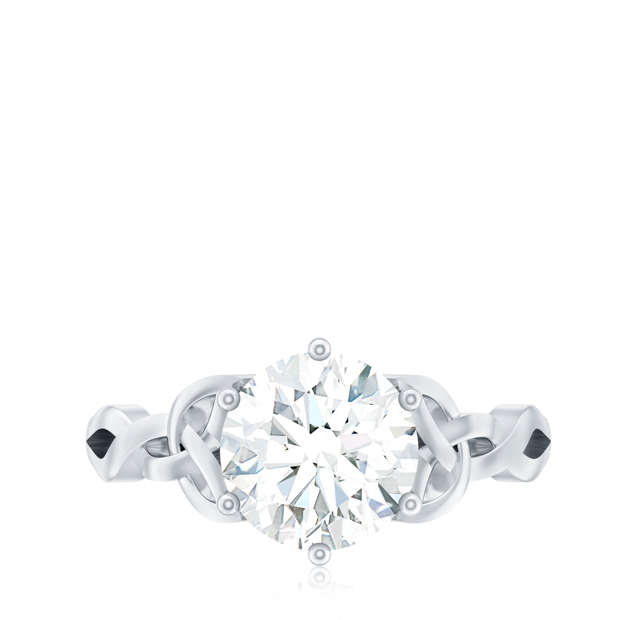 8 MM Round Cut Moissanite Celtic Design Engagement Ring