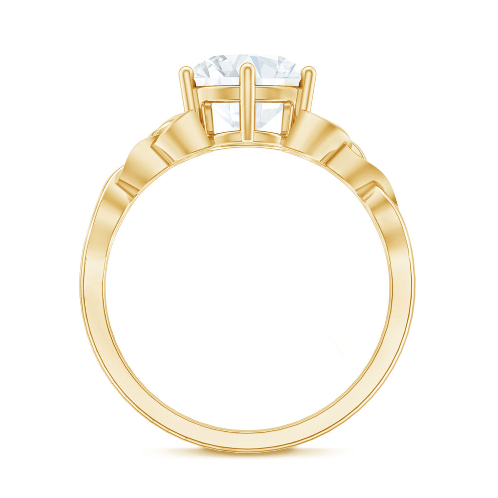 8 MM Round Cut Moissanite Celtic Design Engagement Ring
