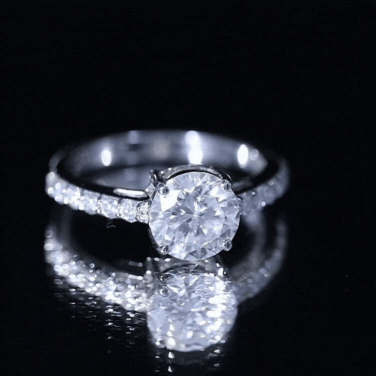 3 CT Round Shape Certified Moissanite Solitaire Engagement Ring