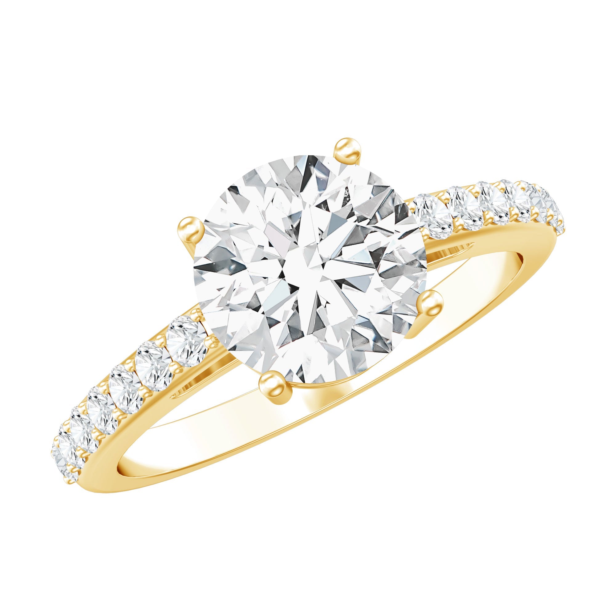 3 CT Round Shape Certified Moissanite Solitaire Engagement Ring