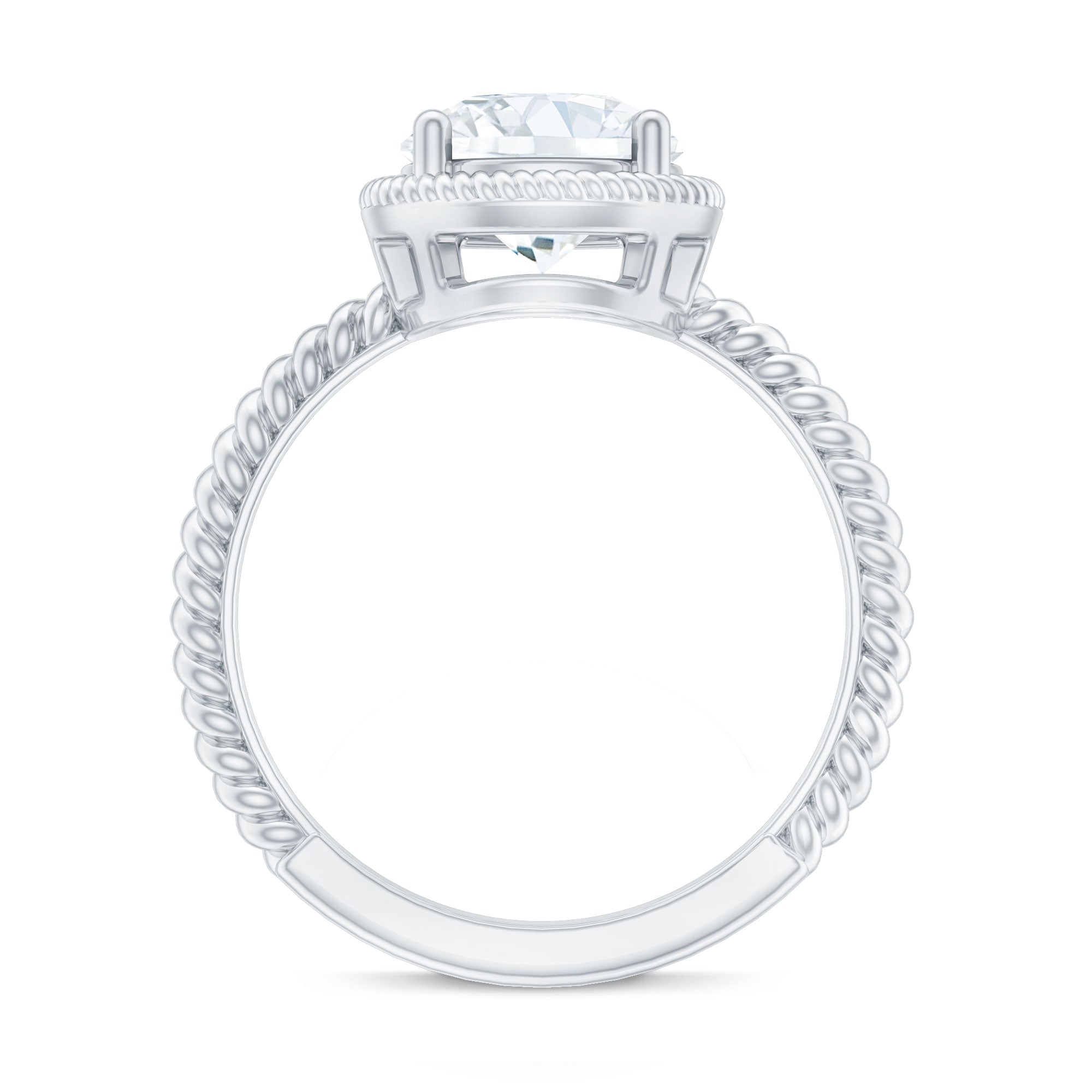 2 CT Solitaire Moissanite Engagement Ring in Split Shank