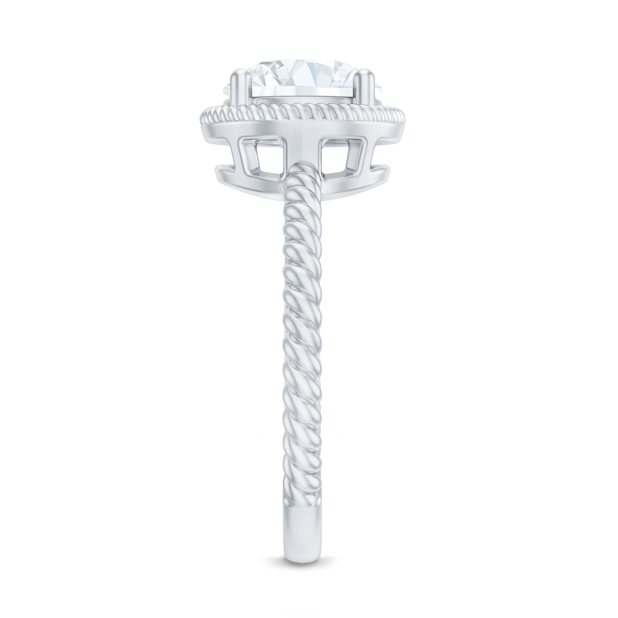 2 CT Solitaire Moissanite Engagement Ring in Split Shank