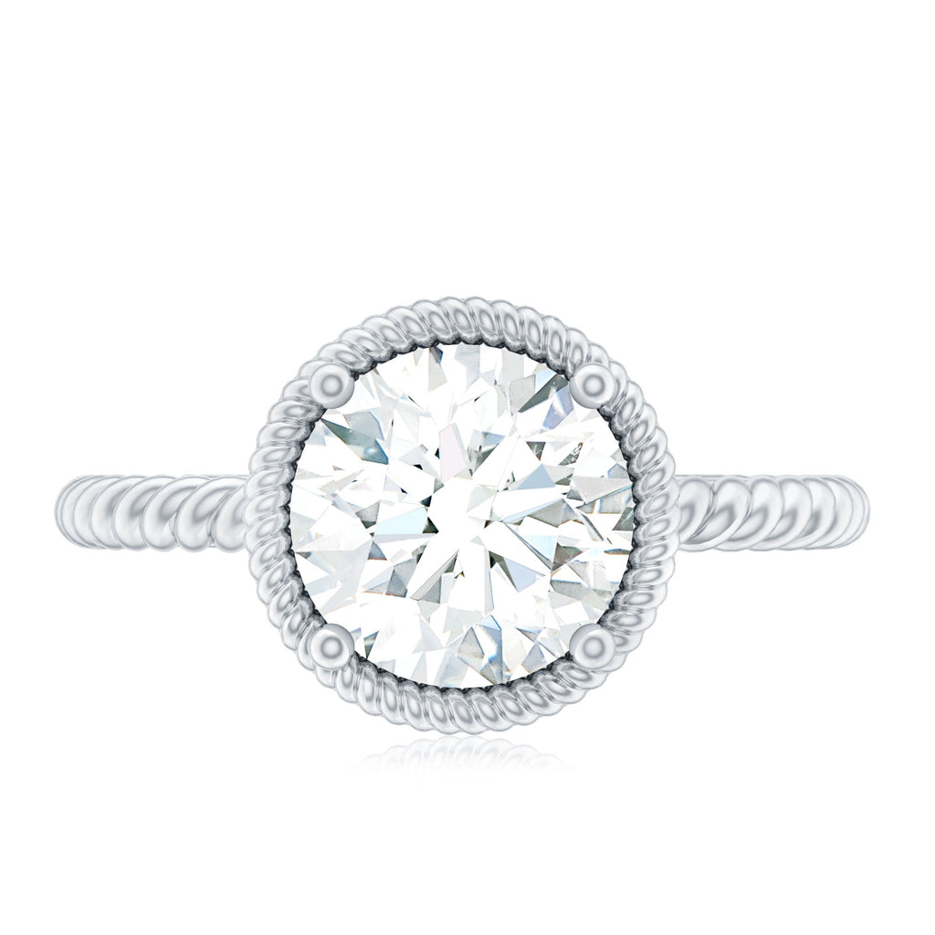 2 CT Solitaire Moissanite Engagement Ring in Split Shank