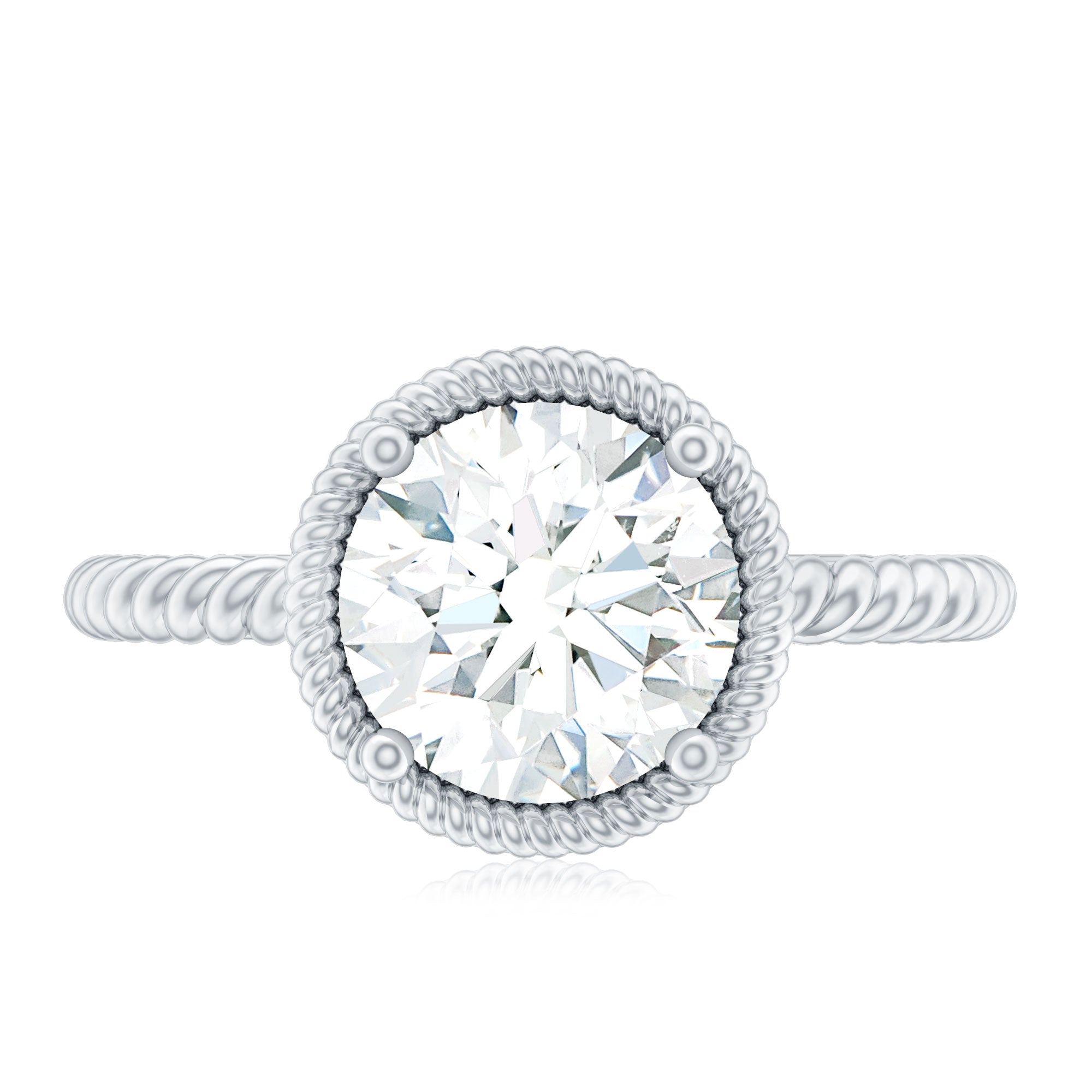 2 CT Solitaire Moissanite Engagement Ring in Split Shank