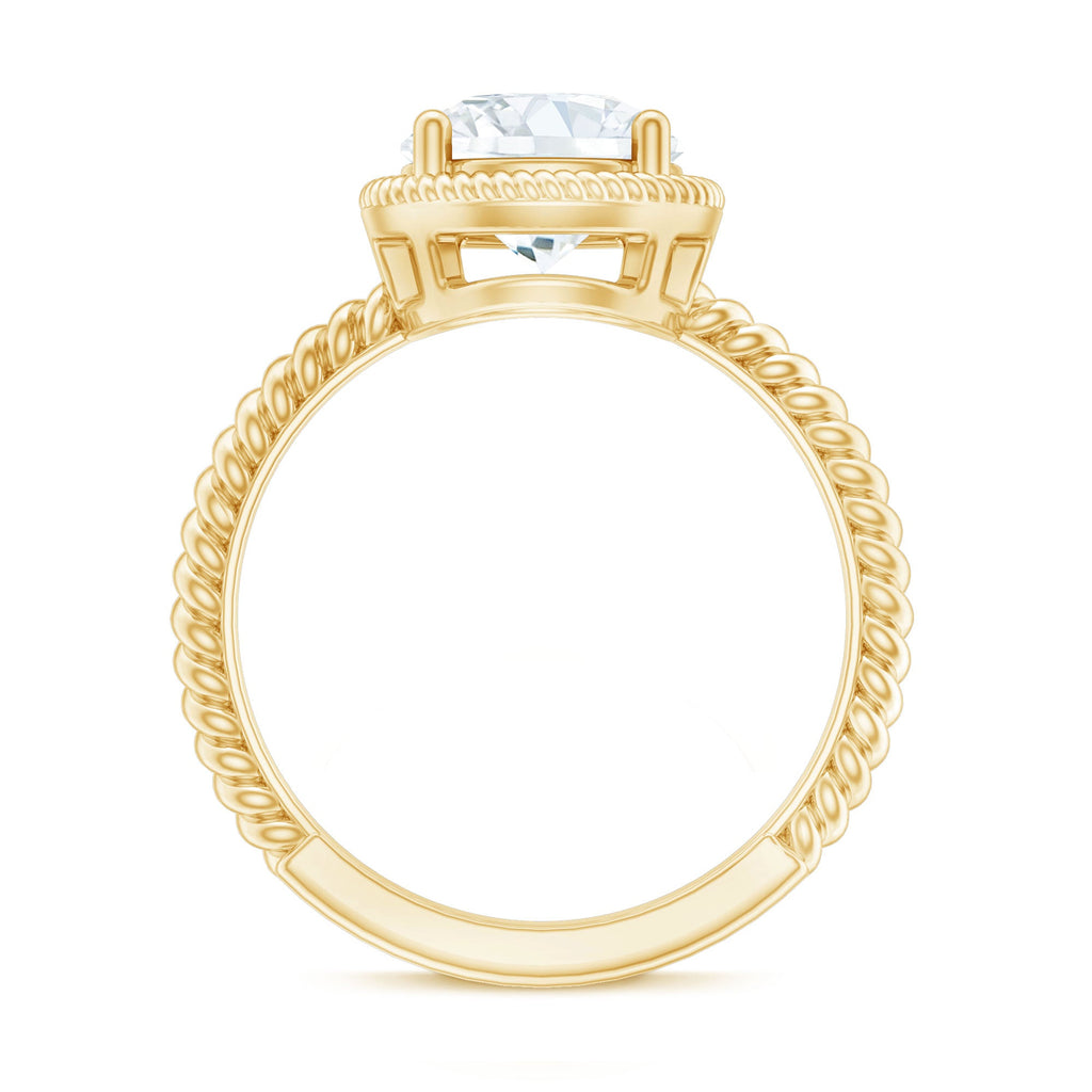 2 CT Solitaire Moissanite Engagement Ring in Split Shank