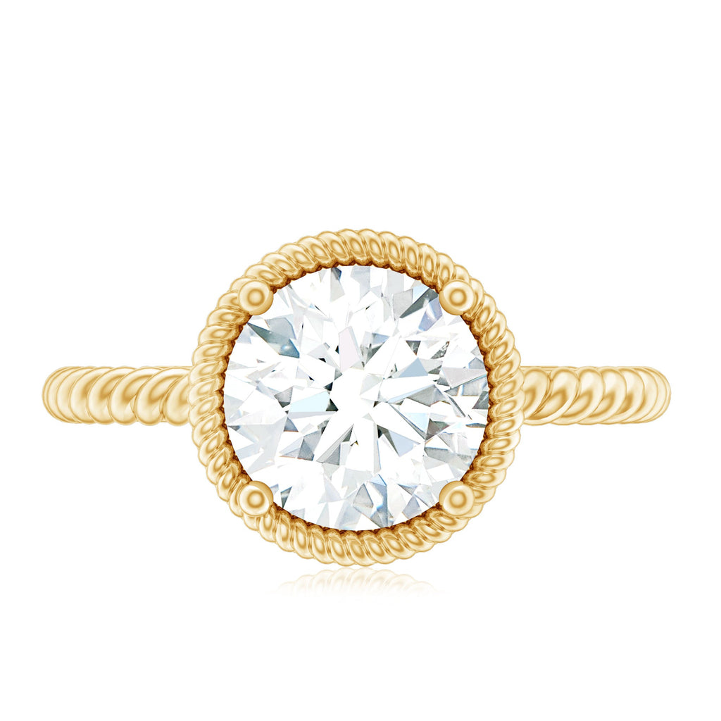 2 CT Solitaire Moissanite Engagement Ring in Split Shank