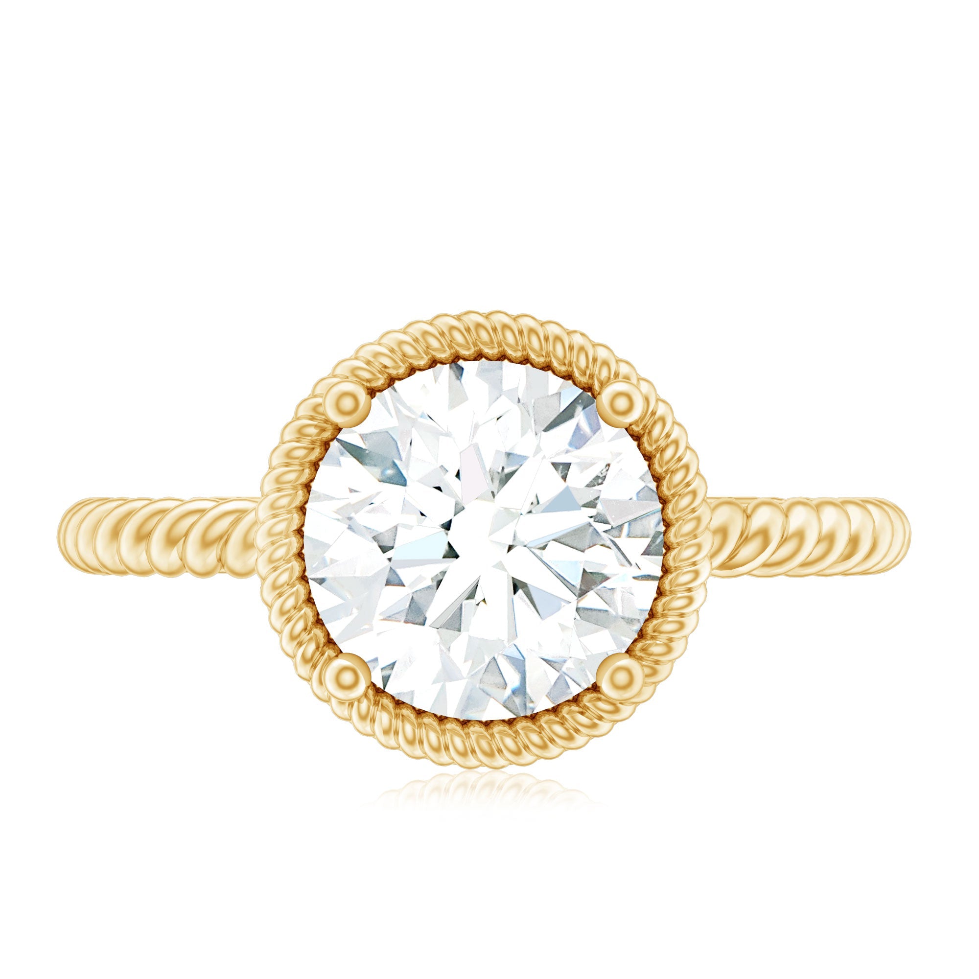 2 CT Solitaire Moissanite Engagement Ring in Split Shank