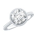 Brilliant Cut 8 MM Moissanite Rope Band Engagement Ring