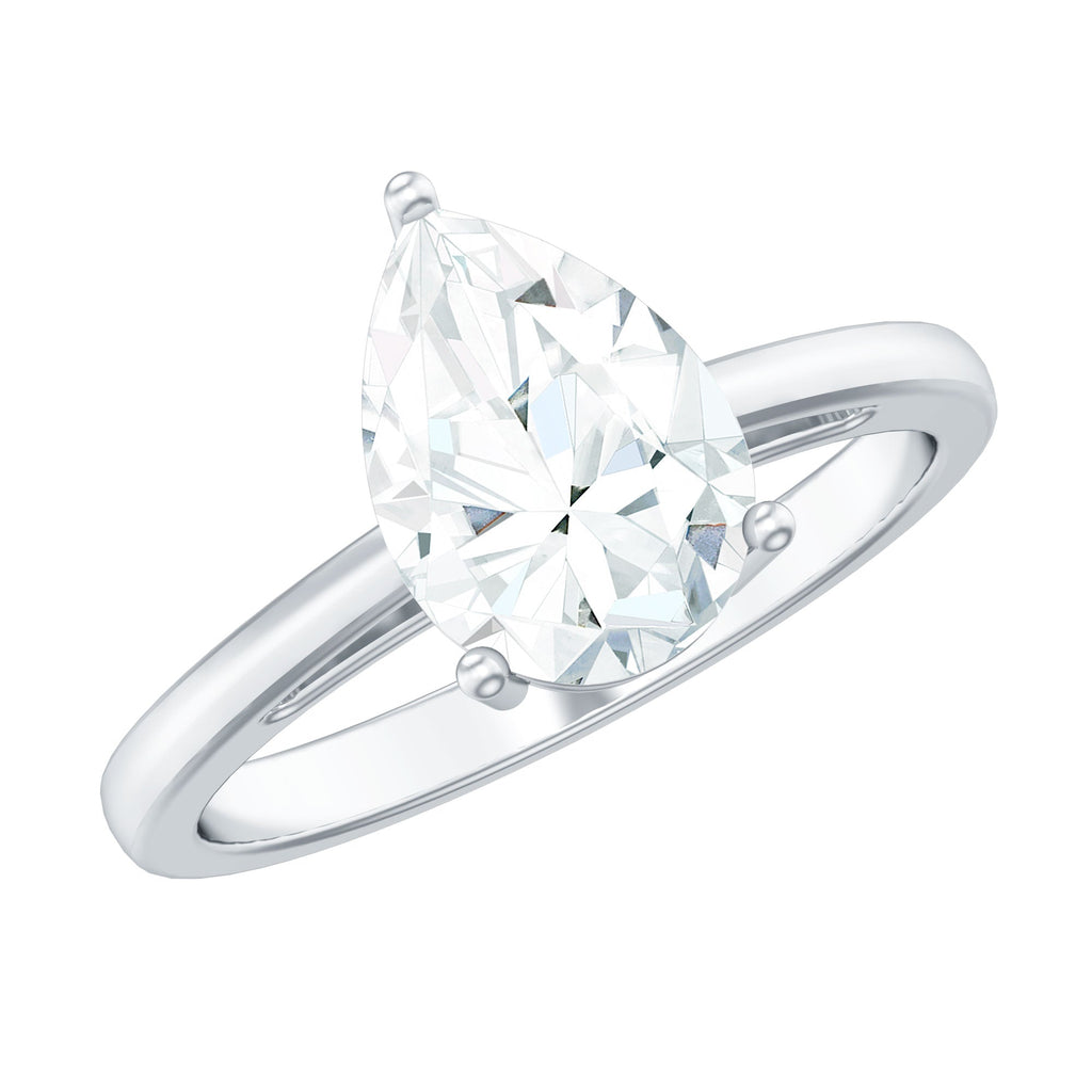 2 CT Moissanite Pear Shaped Engagement Ring for Women