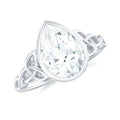 2.25 Carat Pear Shape Moissanite Celtic Knot Engagement Ring
