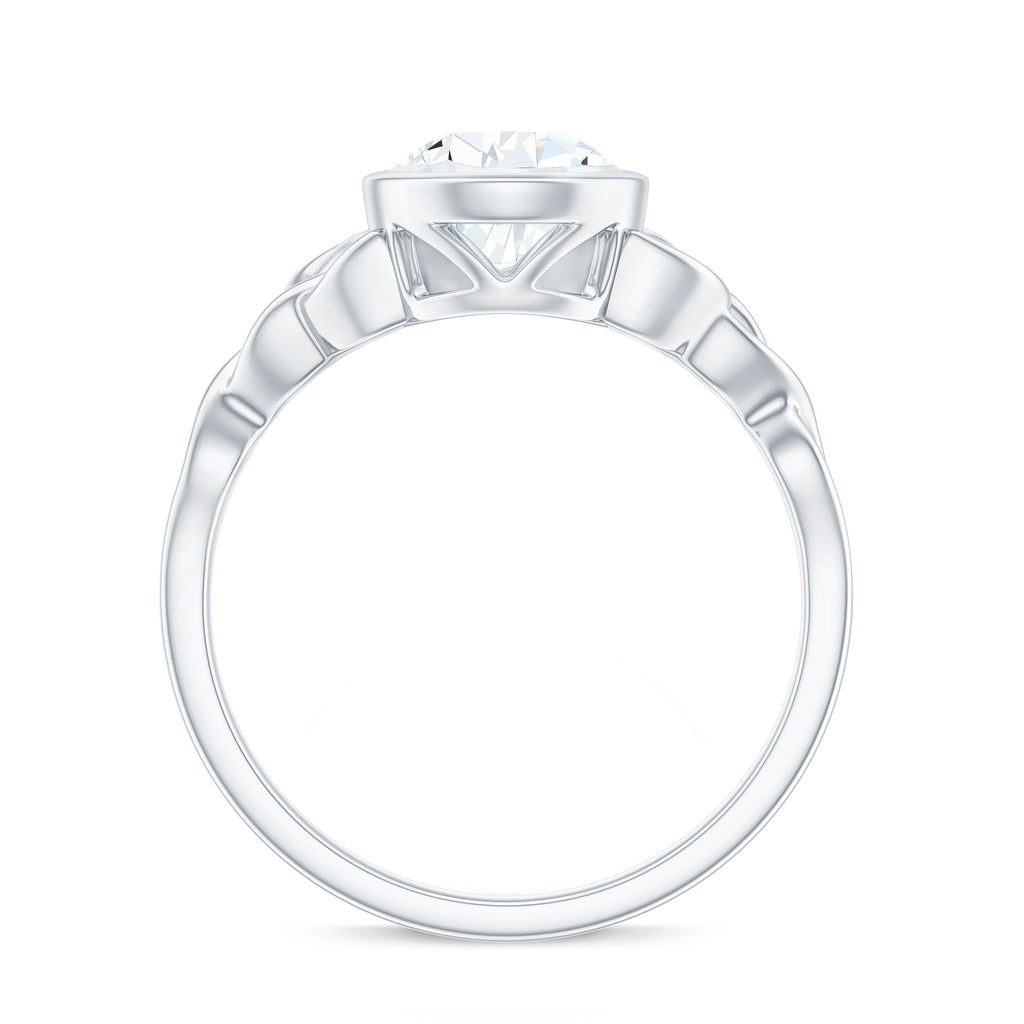 2.25 Carat Pear Shape Moissanite Celtic Knot Engagement Ring