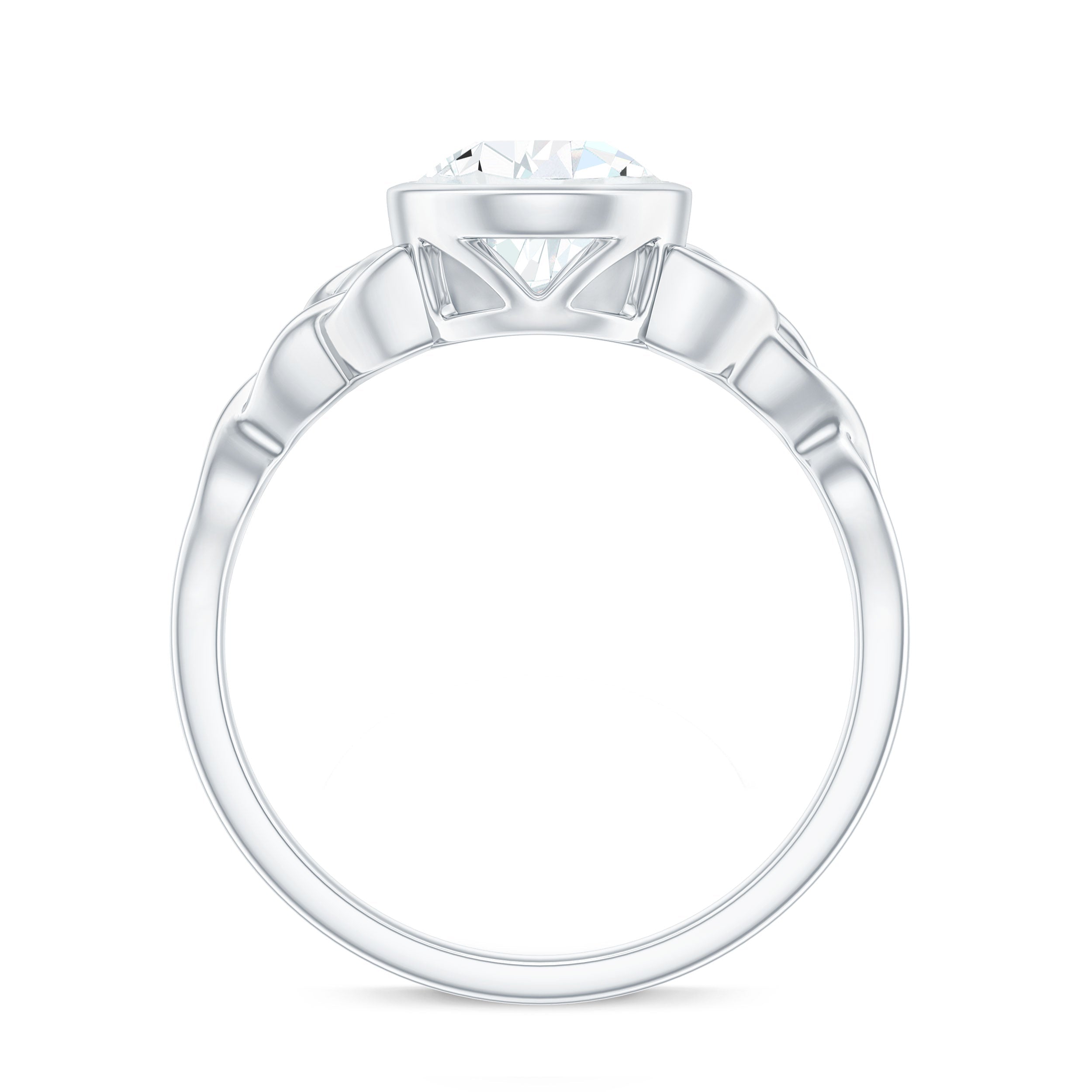 2.25 Carat Pear Shape Moissanite Celtic Knot Engagement Ring
